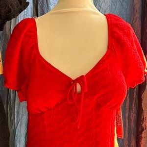Madden nyc red dress with ruffles